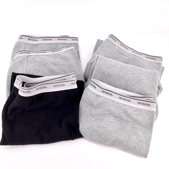 Bundle of 5 Fruit of the Loom Men’s Waffle Thermal Bottoms Size XL - Picture 1 of 15